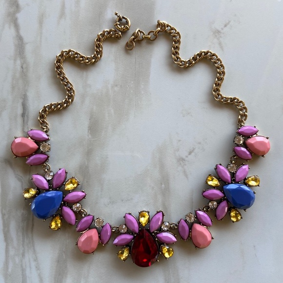 ModCloth Pink Blue Rubi Red Vintage Necklace - Picture 3 of 10